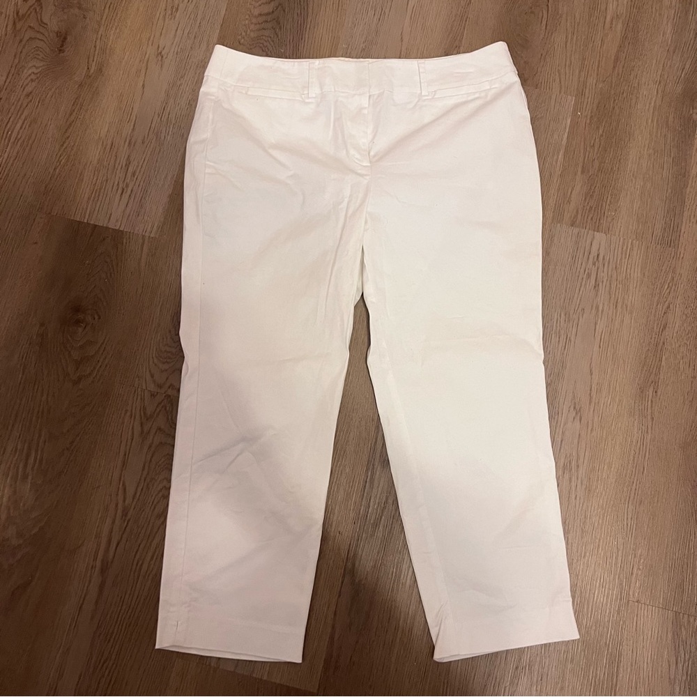 Ann Taylor Factory Cropped White Pants